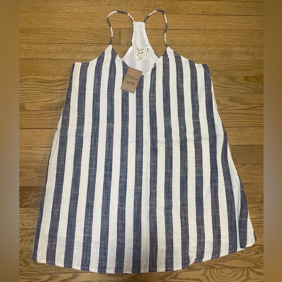 Style Rack Dresses & Skirts - NWT - STYLE RACK Striped Blue & White Linen & Cotton Blend Mini Dress - Sz M
